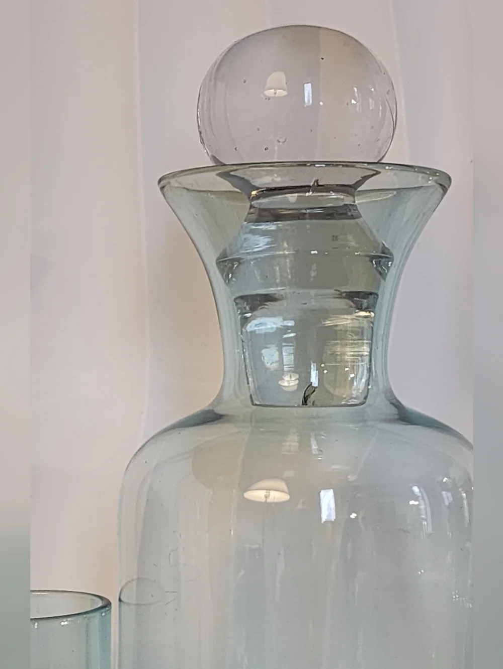 Turquoise Glass Decanter Set with Stopper and Shot Glasses - Picture 4 of 5